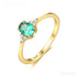 Colorful Oval Sterling Silver Emerald Cut Ring Luna
